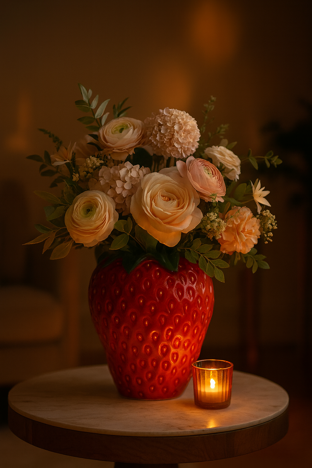 Vase Fraise en Céramique – Déco Fruitée & Originale pour Intérieur Moderne