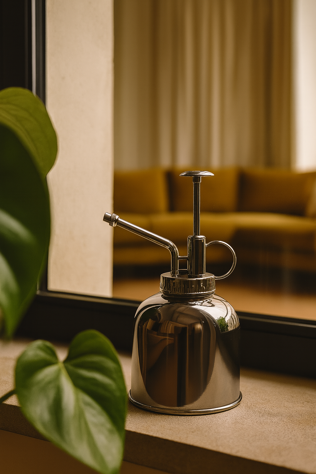 Vaporisateur d’Arrosage 300 ml – Verre & Acier Inoxydable Premium (Doré, Argenté ou Transparent)