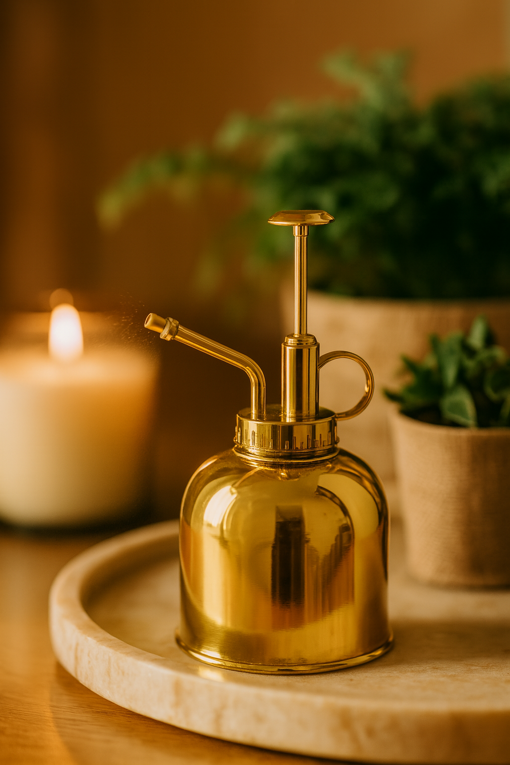 Vaporisateur d’Arrosage 300 ml – Verre & Acier Inoxydable Premium (Doré, Argenté ou Transparent)