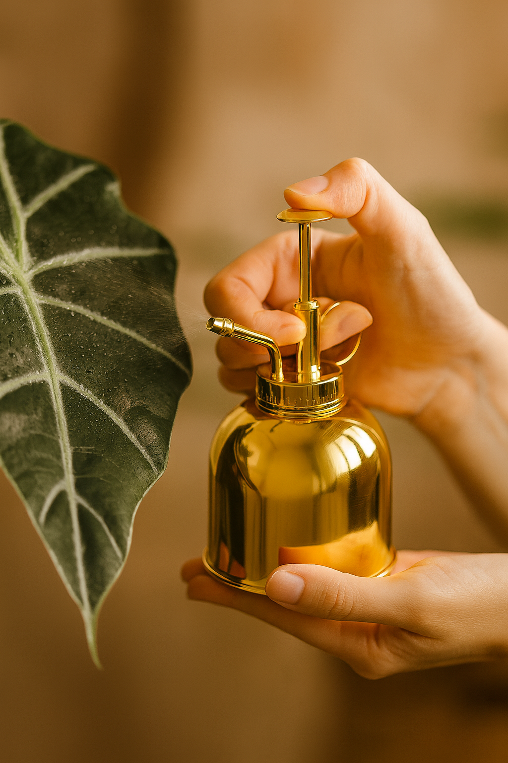 Vaporisateur d’Arrosage 300 ml – Verre & Acier Inoxydable Premium (Doré, Argenté ou Transparent)