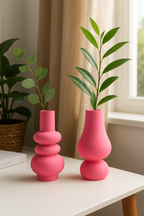 Vase en céramique rose design – Déco moderne & minimaliste pour fleurs ou intérieur