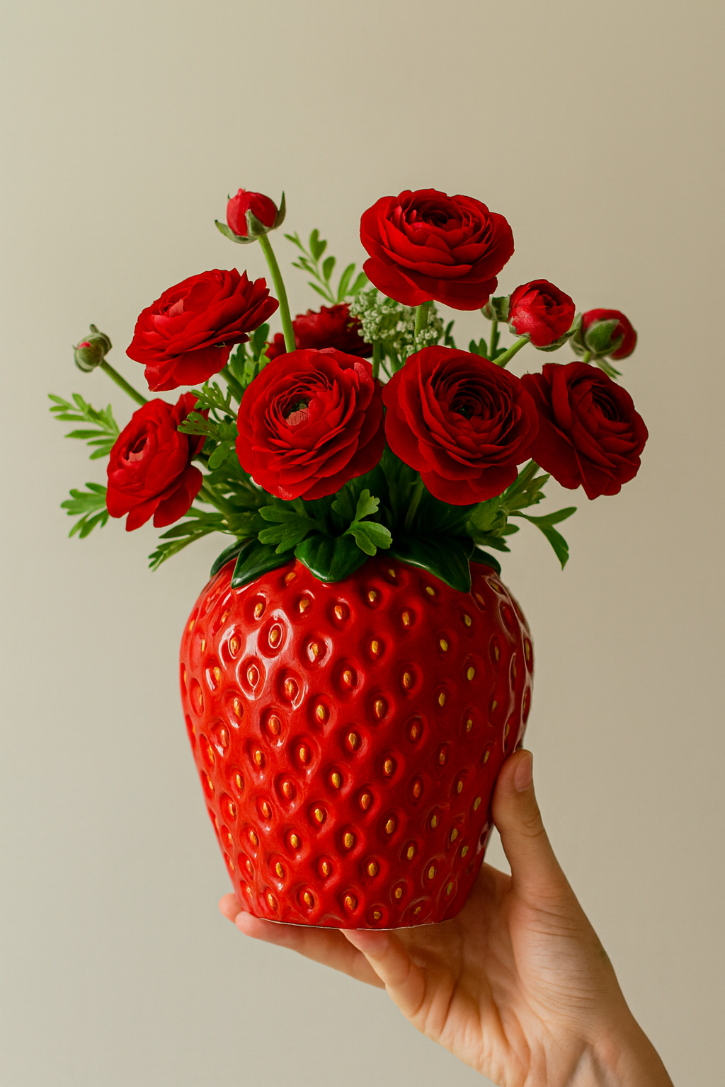 Vase Fraise en Céramique – Déco Fruitée & Originale pour Intérieur Moderne