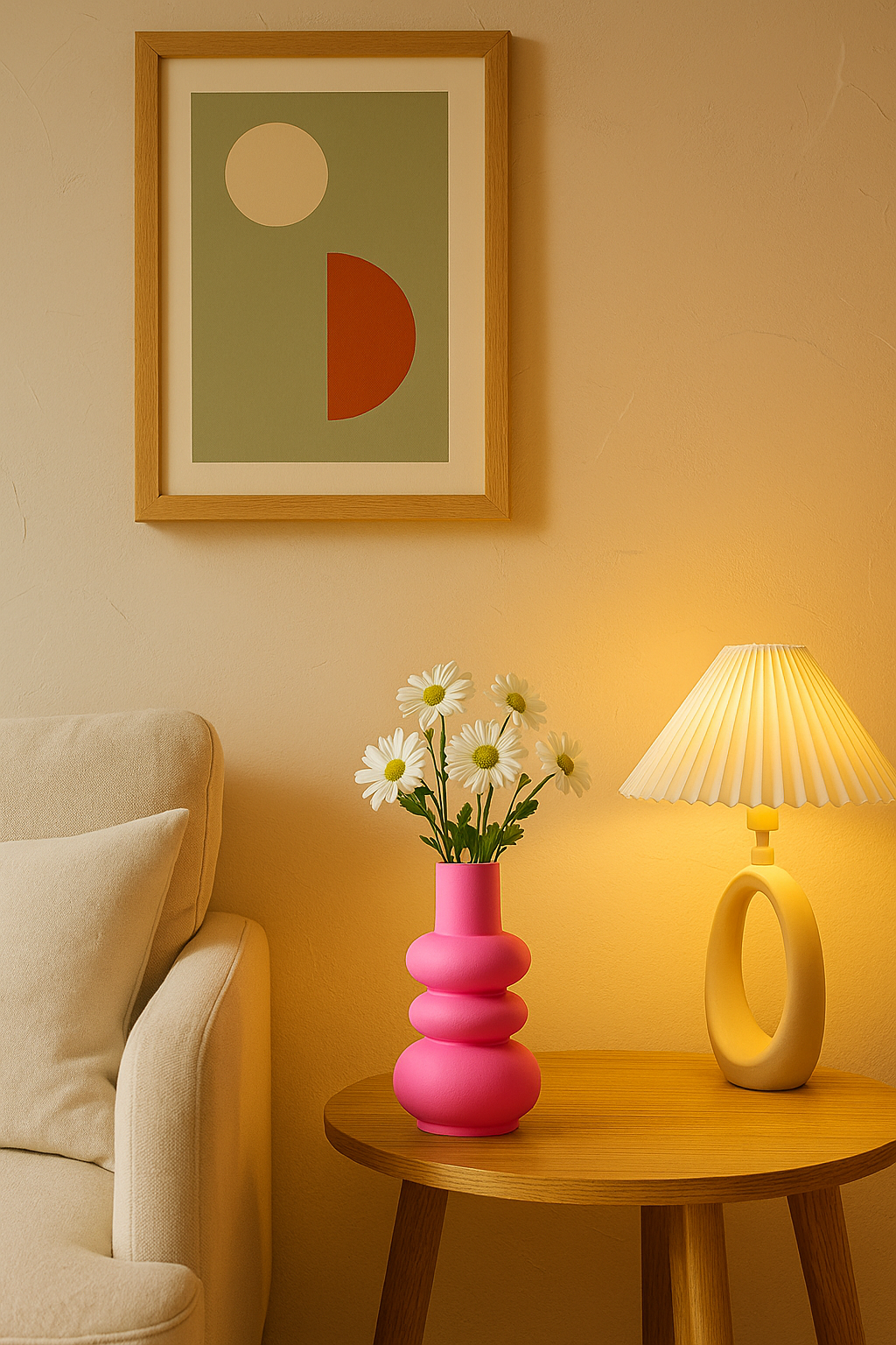 Vase en céramique rose design – Déco moderne & minimaliste pour fleurs ou intérieur