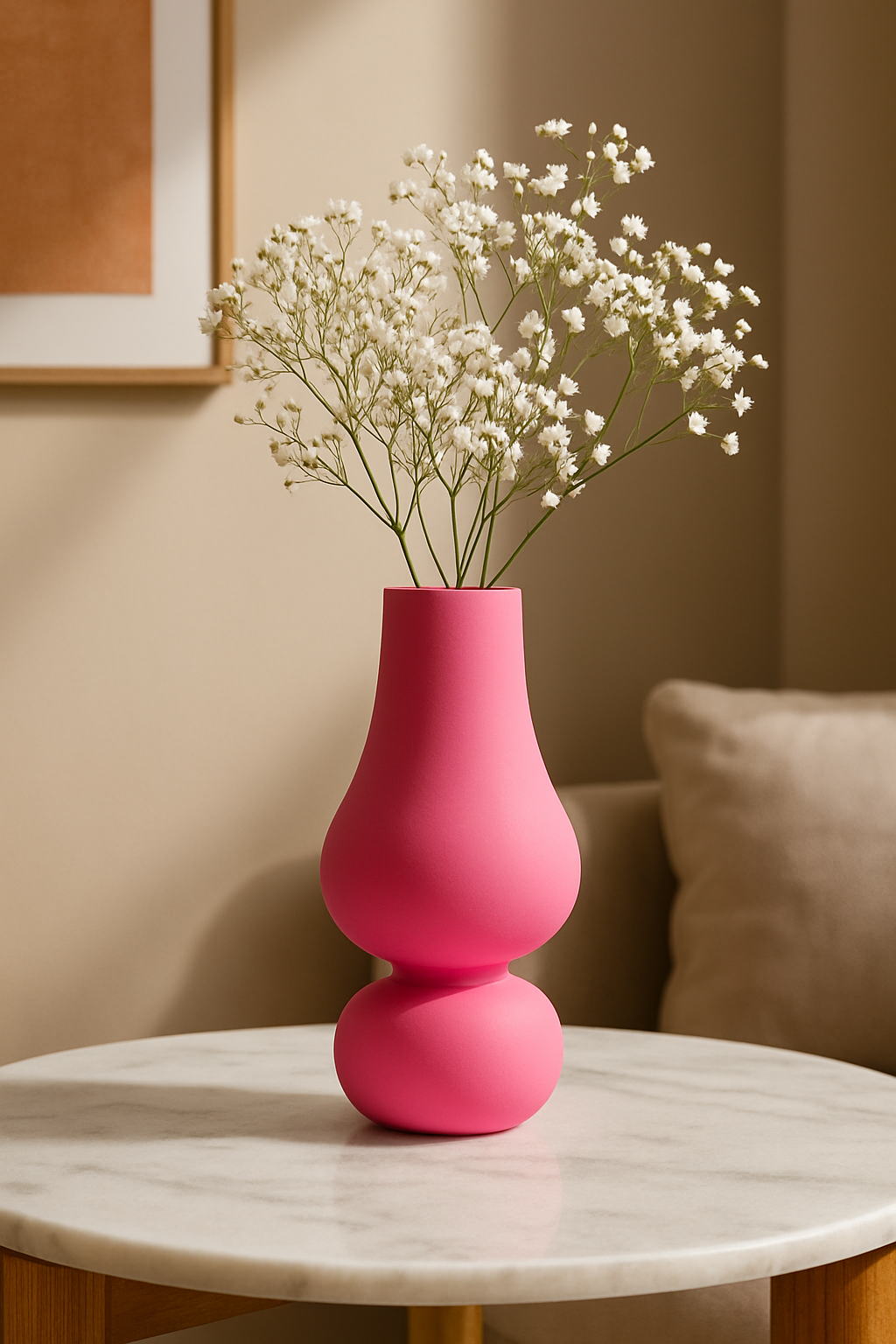 Vase en céramique rose design – Déco moderne & minimaliste pour fleurs ou intérieur