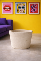 Cache-pot Beige Patiné – Grand cache-pot décoratif en fibre de pierre