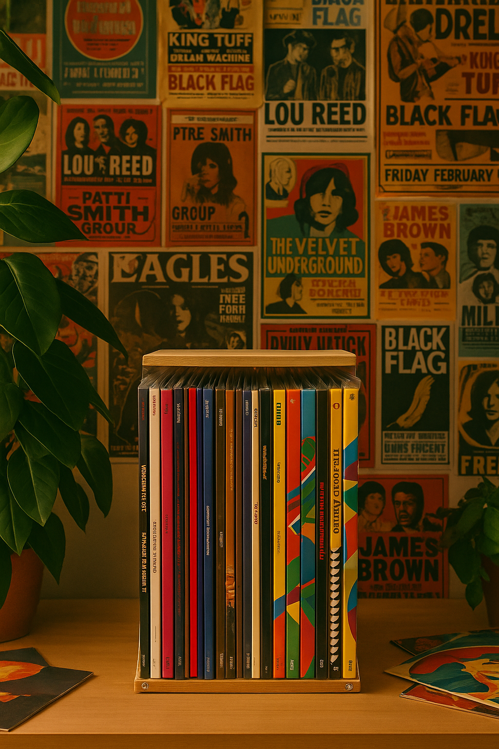 Porte-Vinyles en Bois & Plexi – Rangement Disques Vinyles, Support Vinyle Design 40+ LP – Organisateur Transparent & Élégant