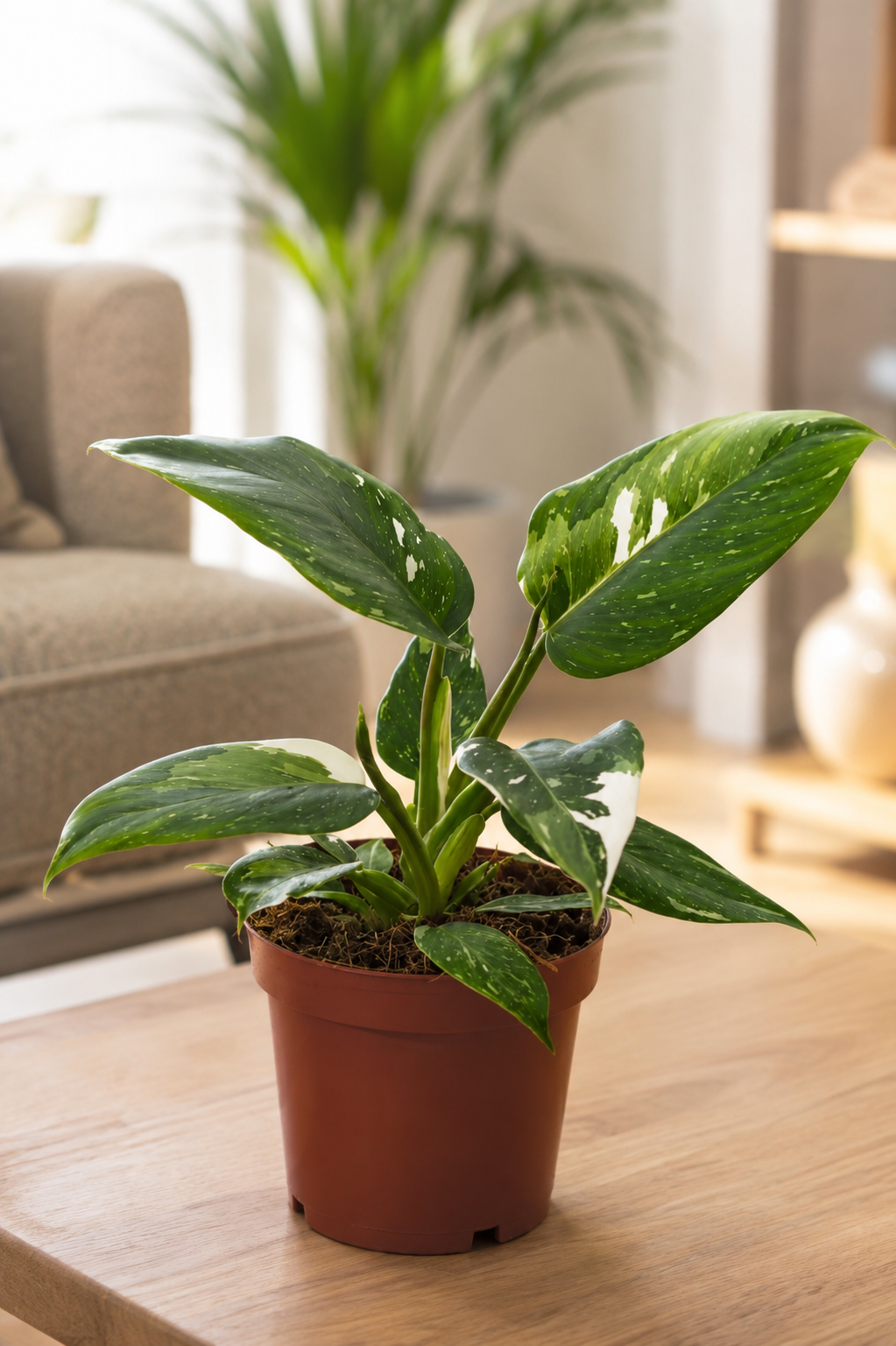 Philodendron White Princess – Plante Rare Panachée Blanche – Ø12 cm