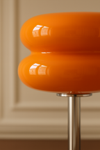 Lampe Macaron en Verre Orange – Design Rétro Chic LED E27 (28 cm)
