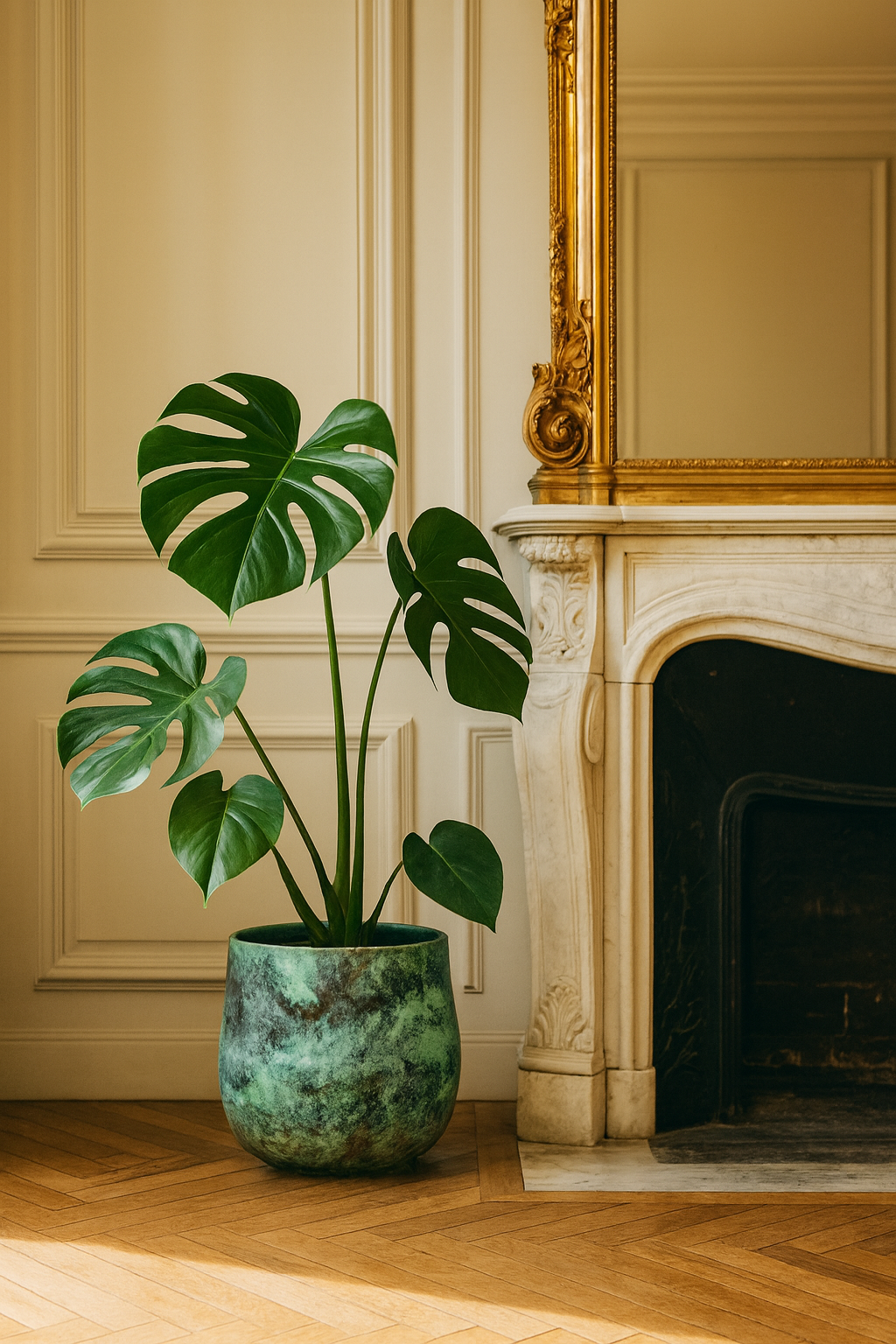 Elisa Mystic Green – Cache-pot en céramique texturé effet bronze vert – 3 tailles