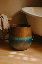 Elisa Mystic Bronze – Cache-pot en céramique texturée, finition bronze artistique