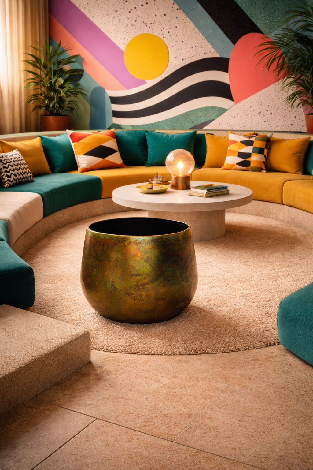 Cache-pot fait main Elisa Vintage Green en métal patiné – Pot décoratif rustique chic pour intérieur