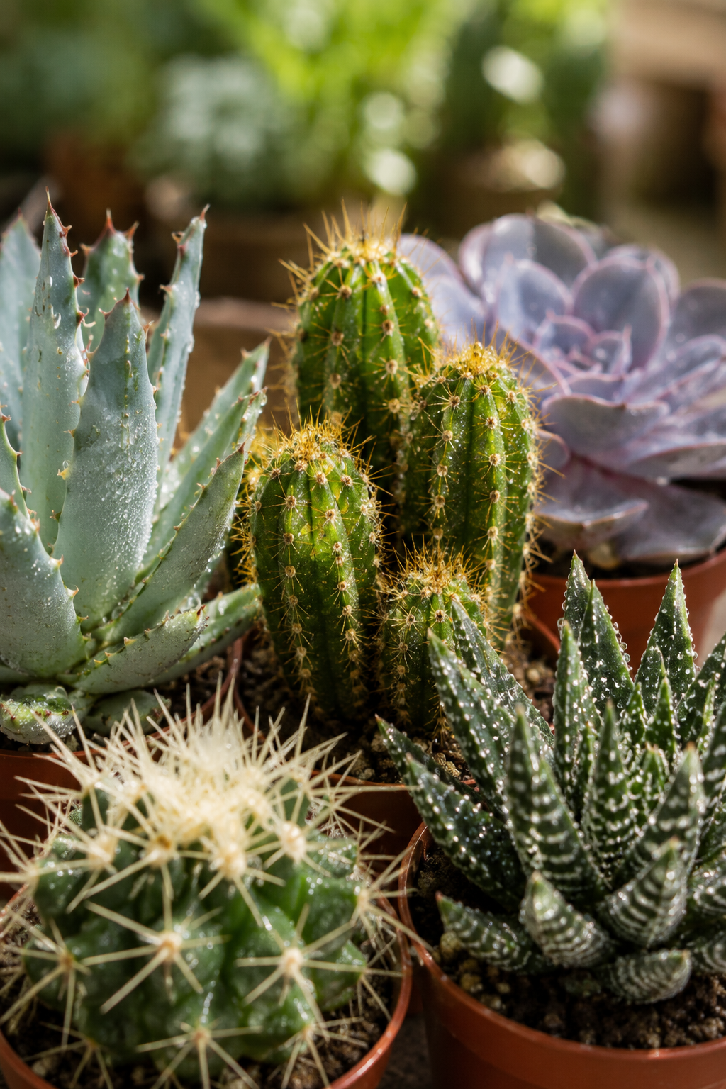 Cactus & Succulents Mix – 15 Plants Without Pots – Ø5.5 cm
