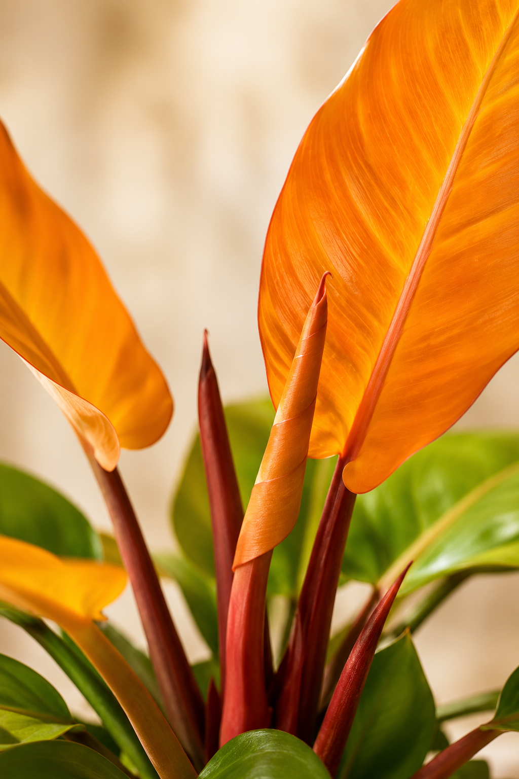Philodendron Prince of Orange – Seltene Tropenpflanze mit kupferfarbenem Laub – Ø14 cm