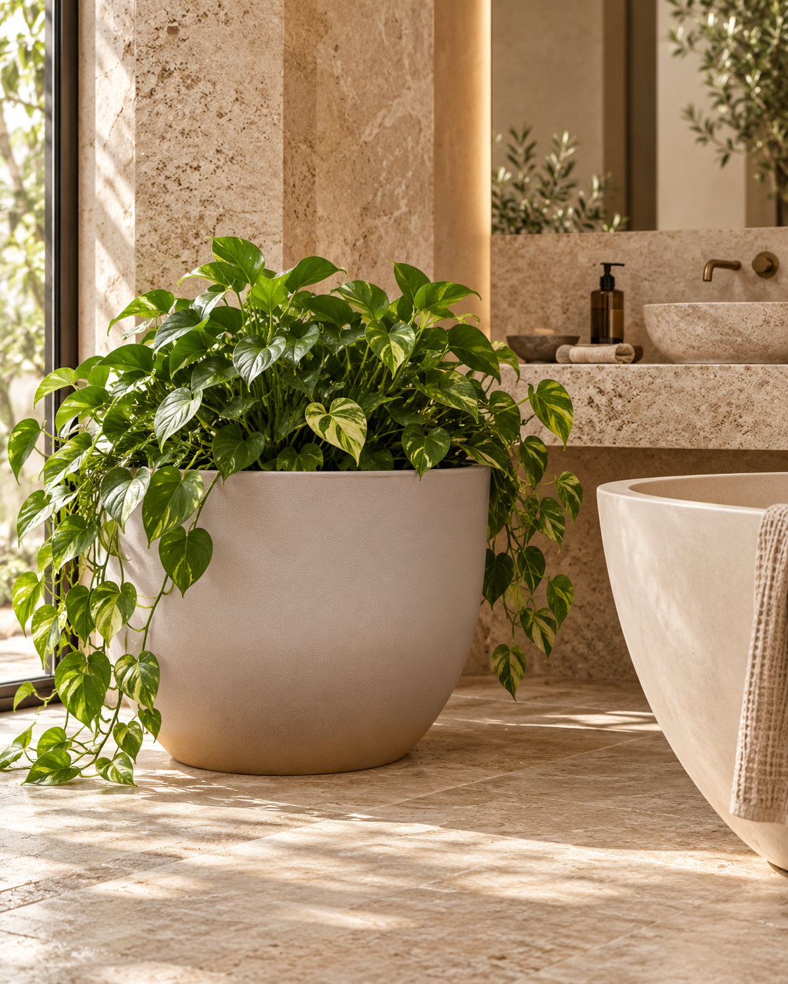 Eggy Taupe – XXL Pot – Ø55 × H43 cm