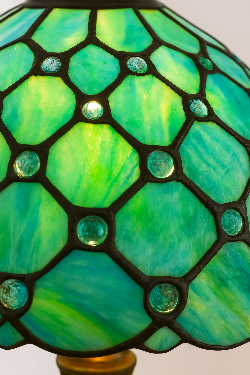 Lampe de Table Style Tiffany E27 – Verre Teinté Baroque Méditerranéen | Décoration Vintage & Ambiance Chaleureuse